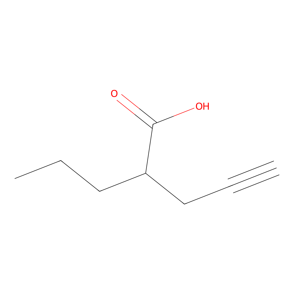 2-Propyl-4-pentynoic acid molecular structure, CAS 24102-11-2