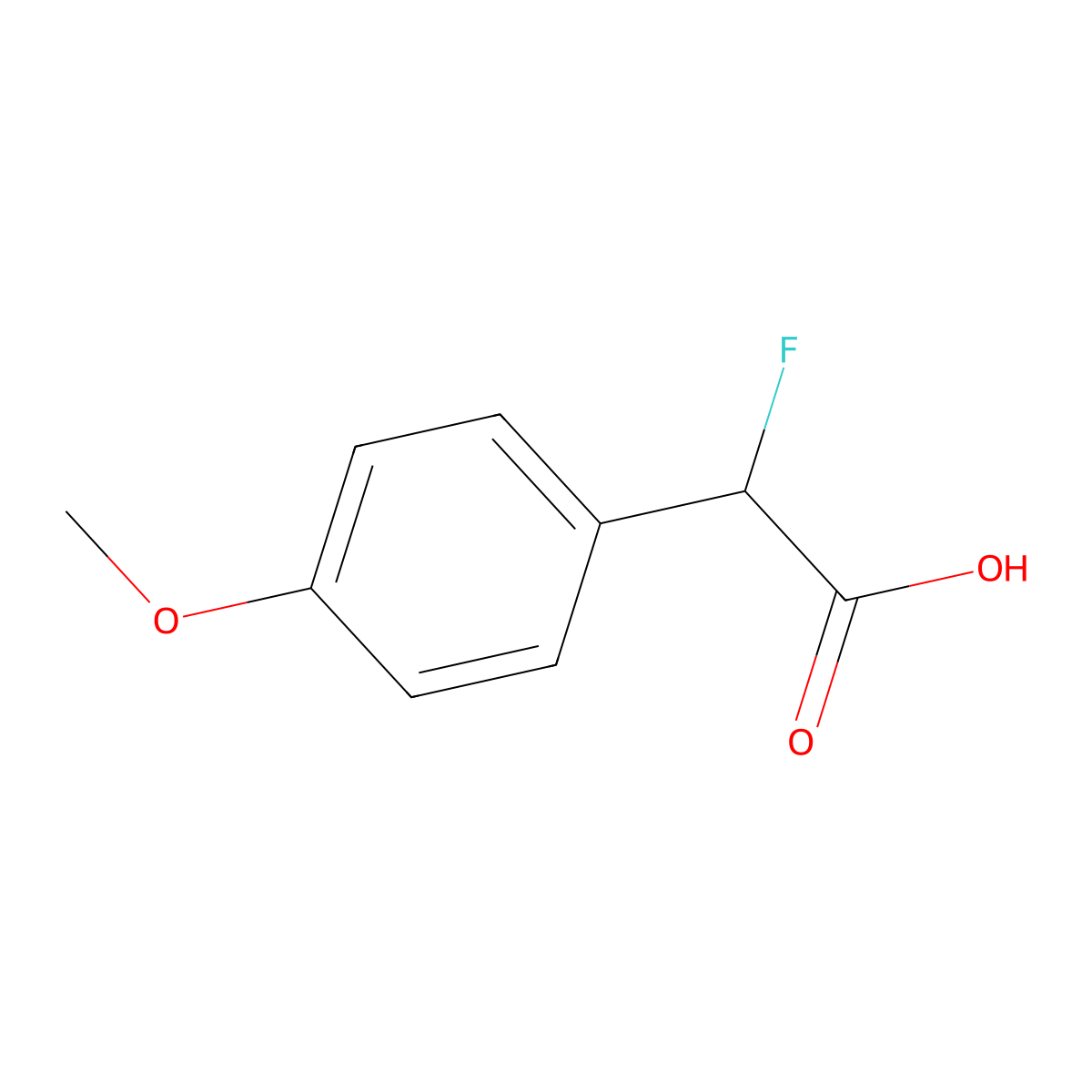 2-Fluoro-2-(4-methoxyphenyl)acetic acid molecular structure, CAS 24102-55-4