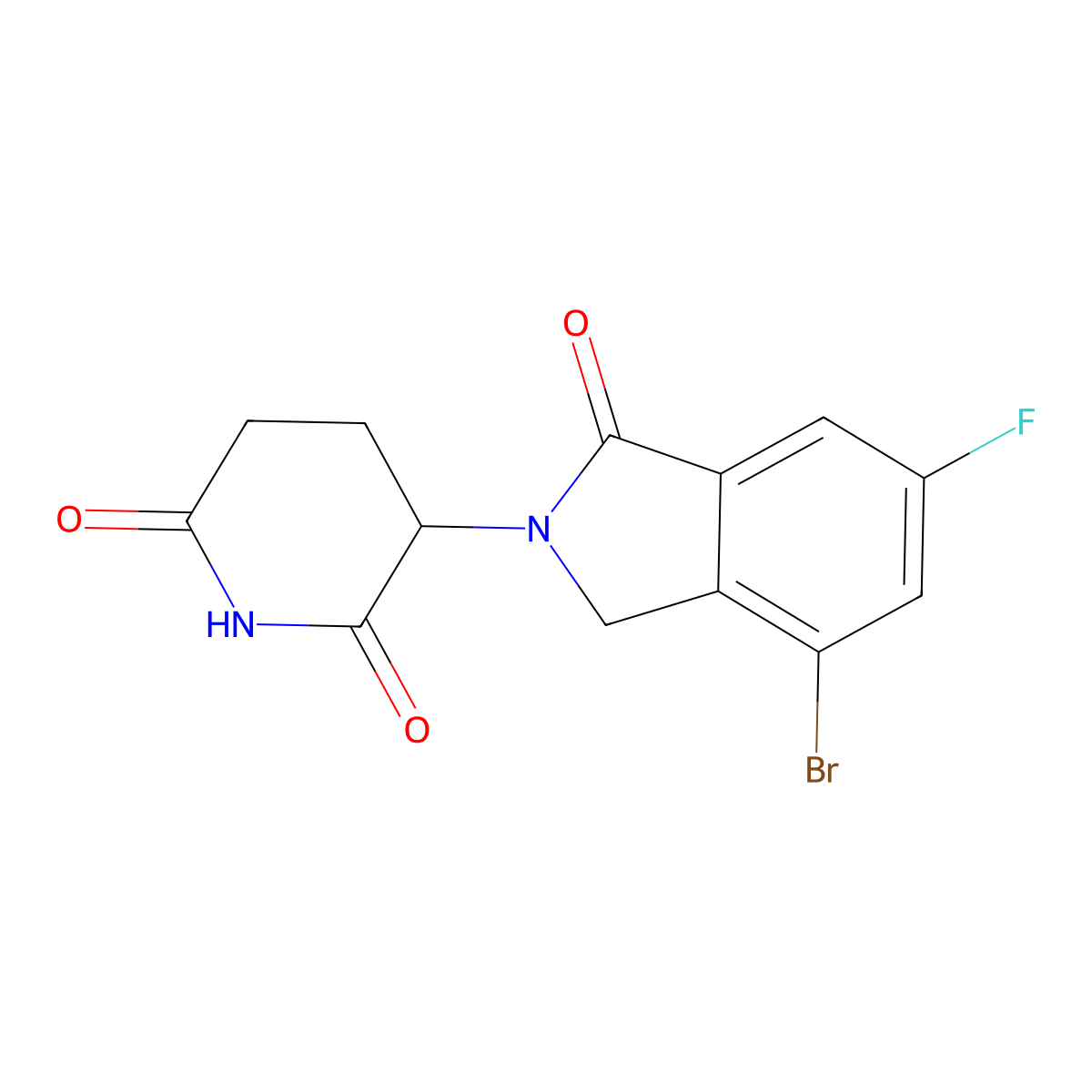 3-(4-Bromo-6-fluoro-1-oxoisoindolin-2-yl)piperidine-2,6-dione molecular structure, CAS 2410219-18-8