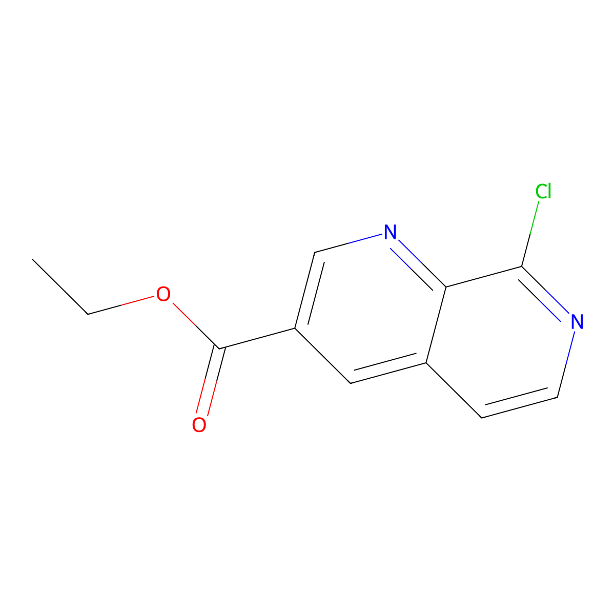 Ethyl 8-chloro-1,7-naphthyridine-3-carboxylate molecular structure, CAS 2410309-56-5