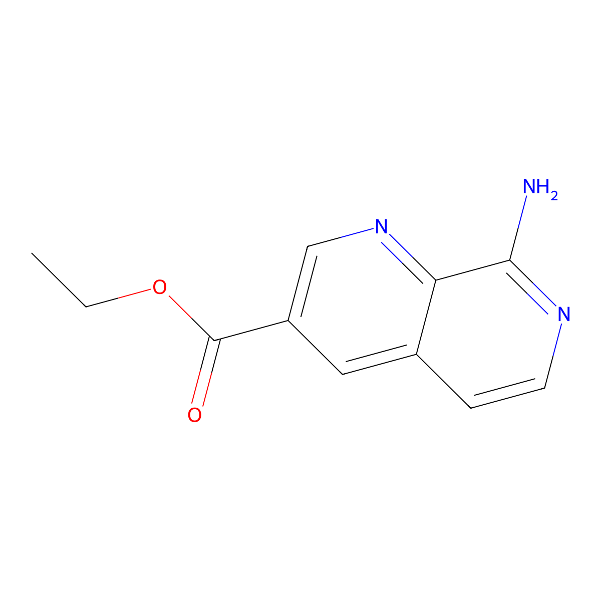 Ethyl 8-amino-1,7-naphthyridine-3-carboxylate molecular structure, CAS 2410309-60-1
