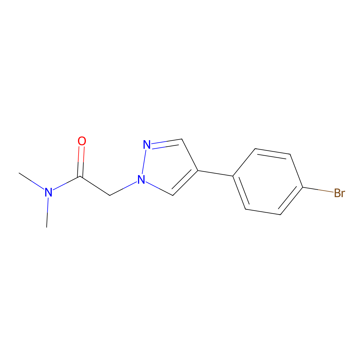 2-(4-(4-Bromophenyl)-1H-pyrazol-1-yl)-N,N-dimethylacetamide molecular structure, CAS 2410309-70-3