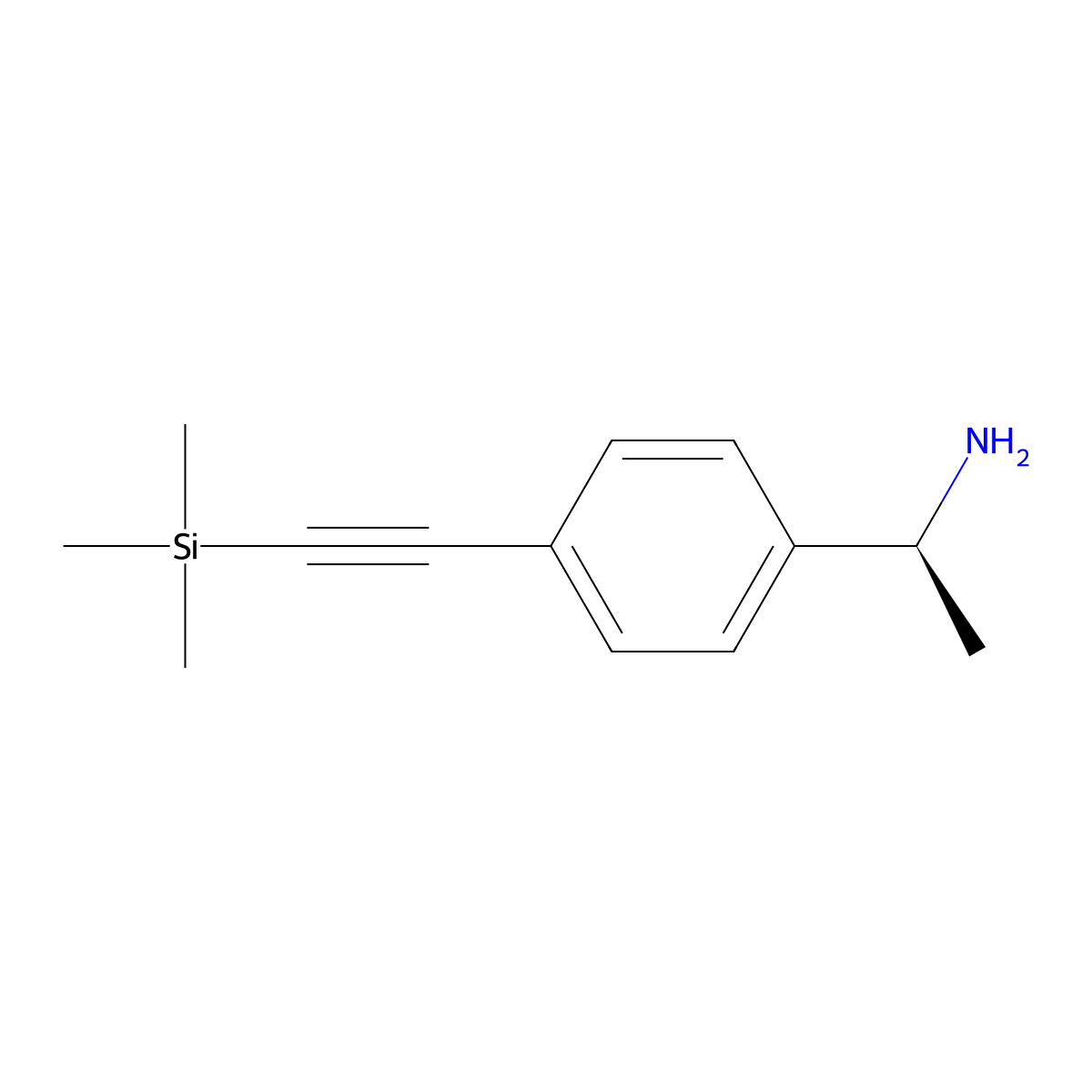 (S)-1-(4-((trimethylsilyl)ethynyl)phenyl)ethan-1-amine molecular structure, CAS 2410315-87-4