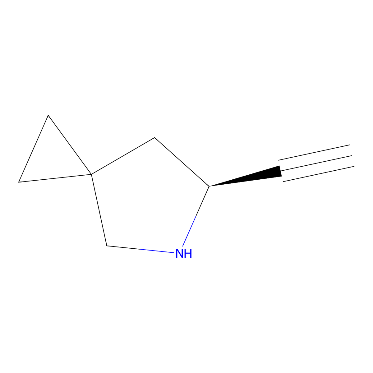 (6S)-6-ethynyl-5-azaspiro[2.4]heptane molecular structure, CAS 2410398-36-4