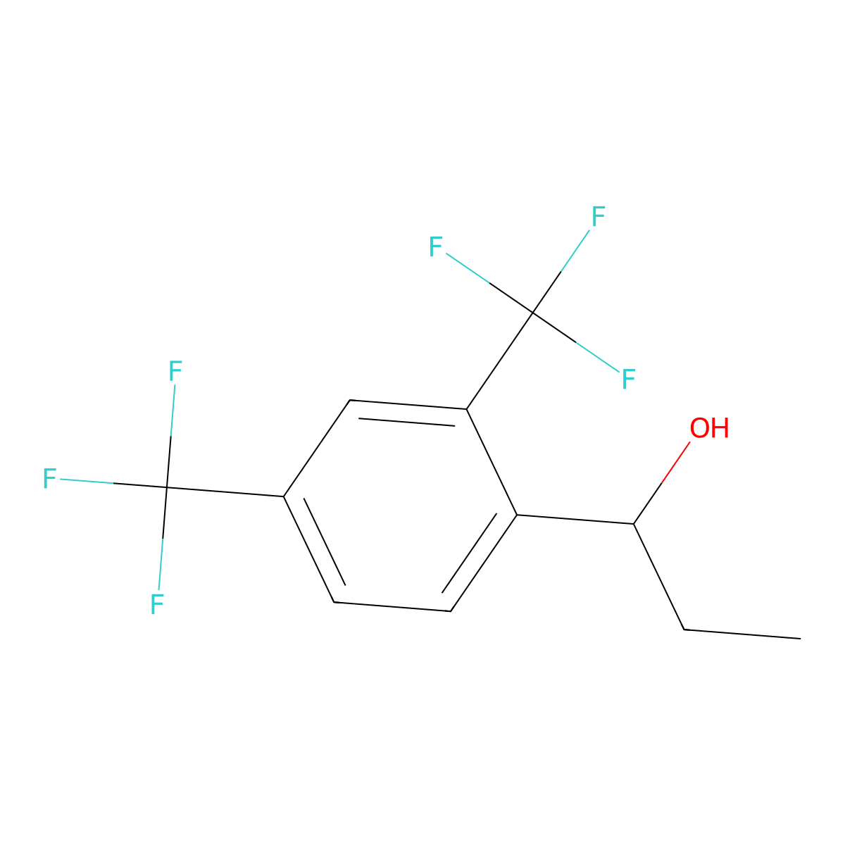 1-(2,4-Bis(trifluoromethyl)phenyl)propan-1-ol molecular structure, CAS 2410512-47-7
