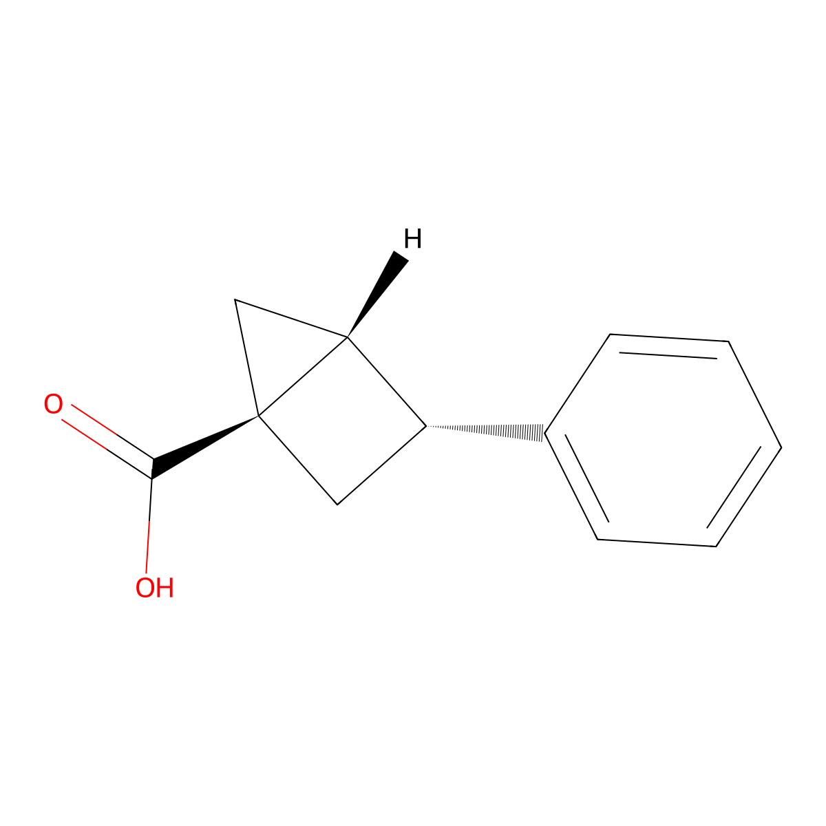 Rel-(1R,3R,4R)-3-phenylbicyclo[2.1.0]pentane-1-carboxylic acid molecular structure, CAS 2410594-75-9