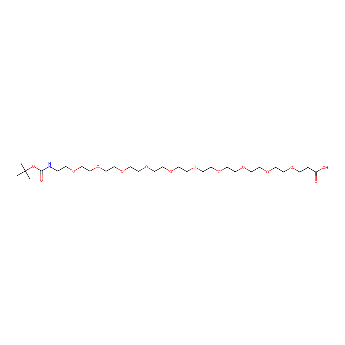 Boc-NH-PEG10-CH2CH2COOH molecular structure, CAS 2410598-01-3