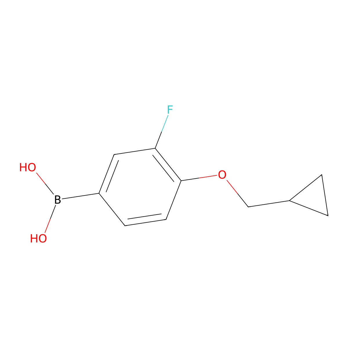 (4-(Cyclopropylmethoxy)-3-fluorophenyl)boronic acid molecular structure, CAS 2410600-31-4