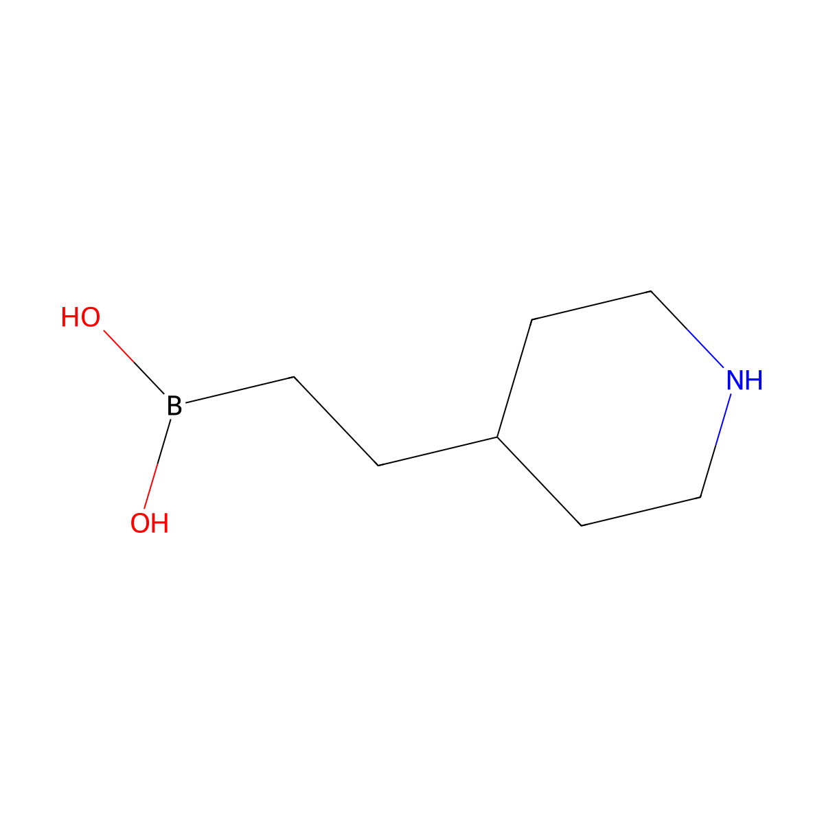 [2-(Piperidin-4-yl)ethyl]boronic acid molecular structure, CAS 2410616-14-5