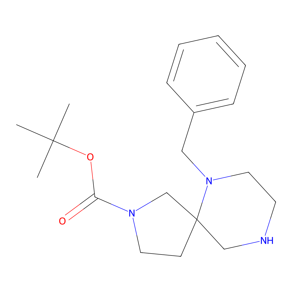 Tert-butyl 6-benzyl-2,6,9-triazaspiro[4.5]decane-2-carboxylate molecular structure, CAS 2410654-22-5
