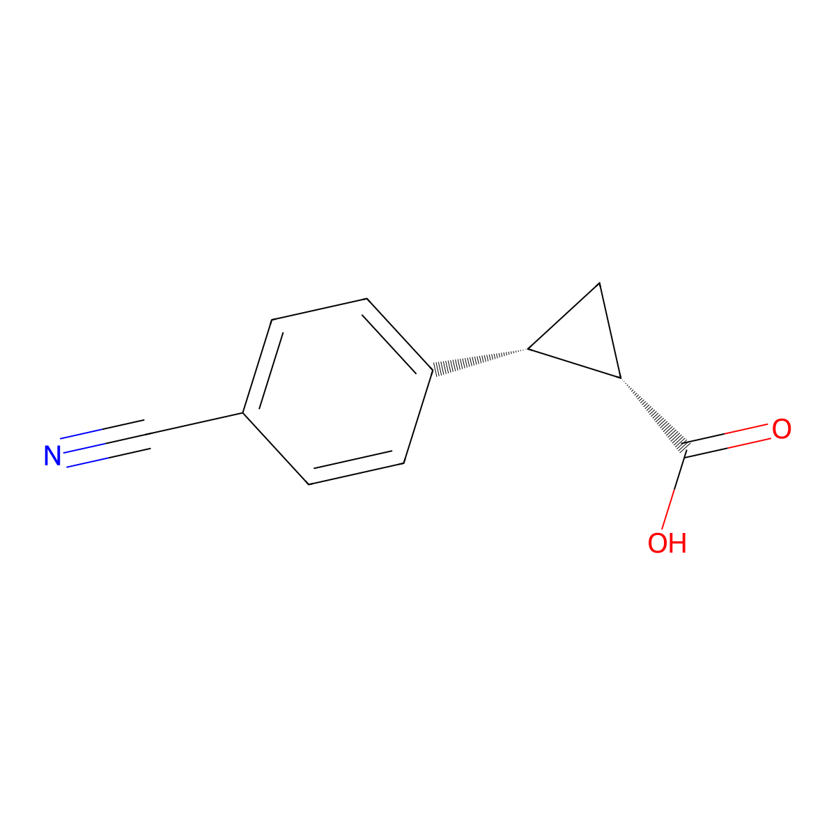 (1S,2R)-2-(4-Cyanophenyl)cyclopropane-1-carboxylic acid molecular structure, CAS 2410654-79-2