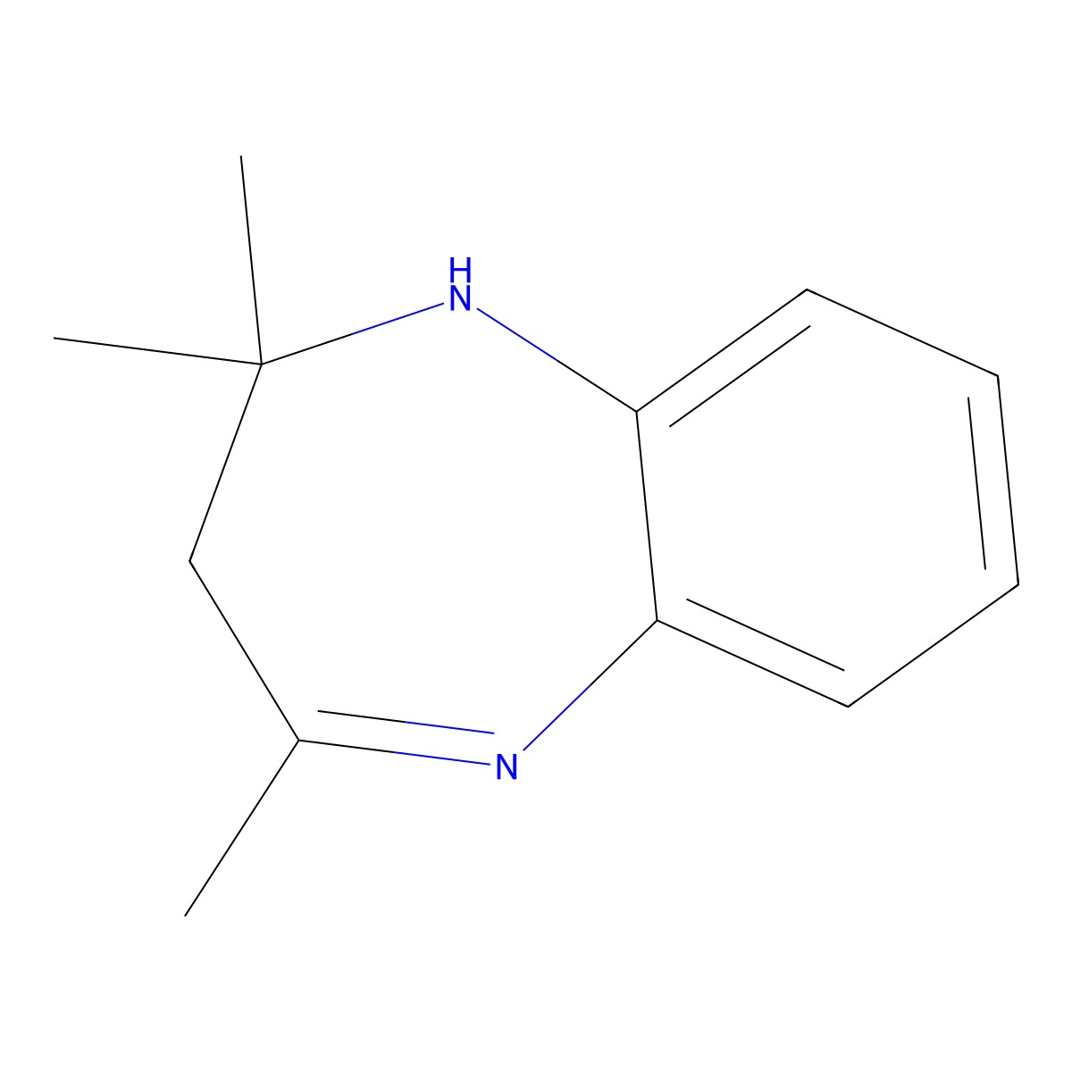 2,3-Dihydro-2,2,4-trimethyl-1H-1,5-benzodiazepine molecular structure, CAS 24107-34-4