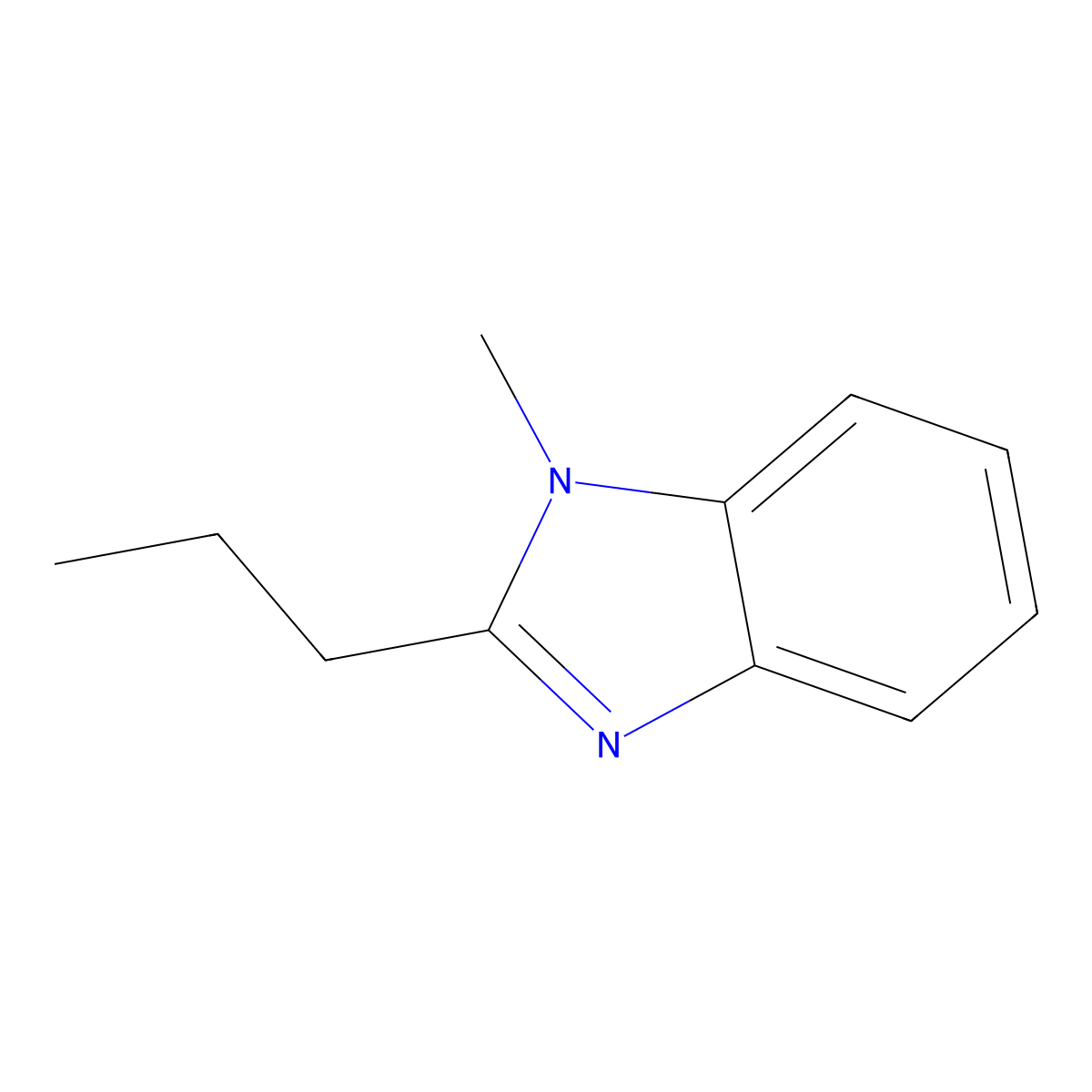 1-methyl-2-propyl-1H-1,3-benzodiazole molecular structure, CAS 24107-50-4