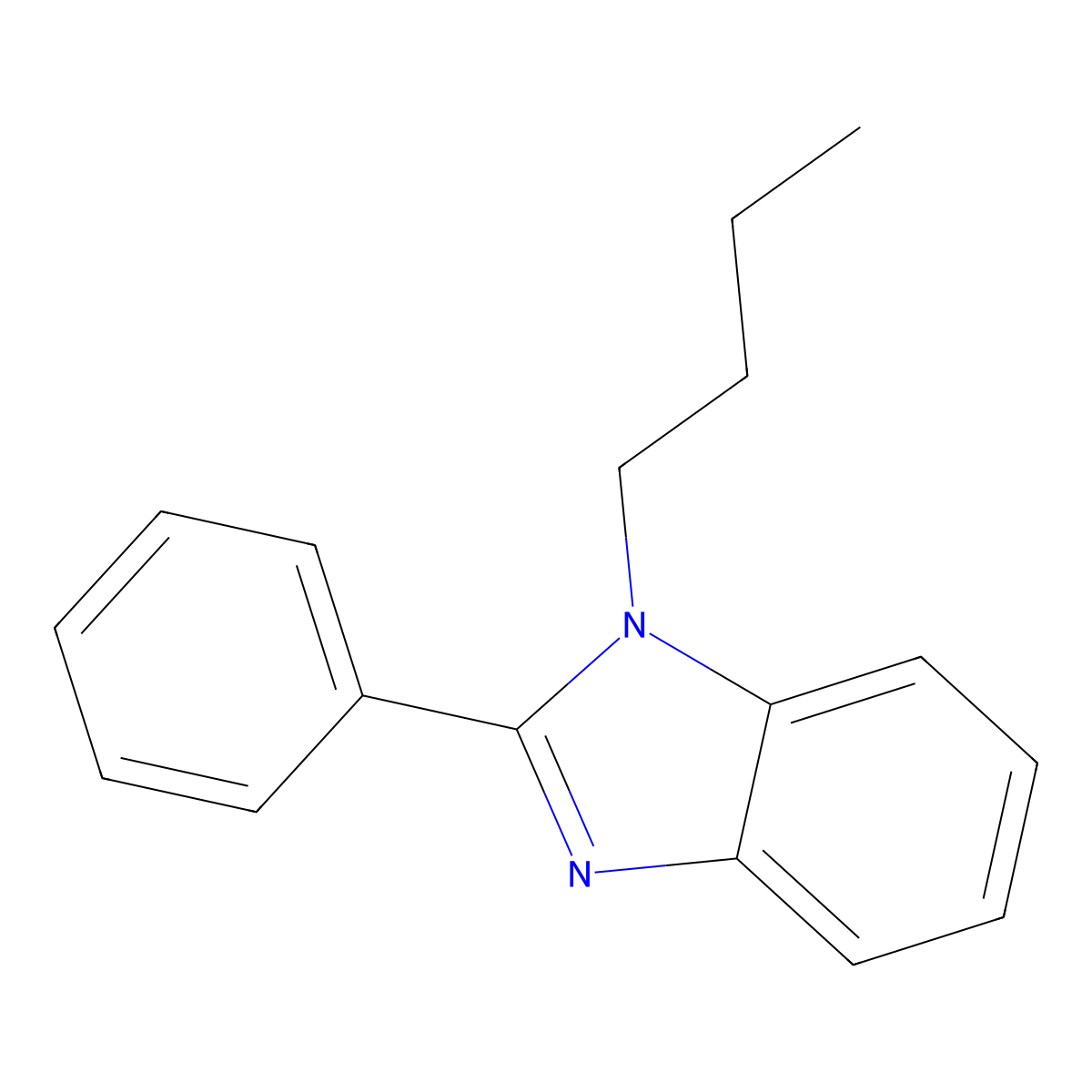 1-N-Butyl-2-phenylbenzimidazole molecular structure, CAS 24107-62-8