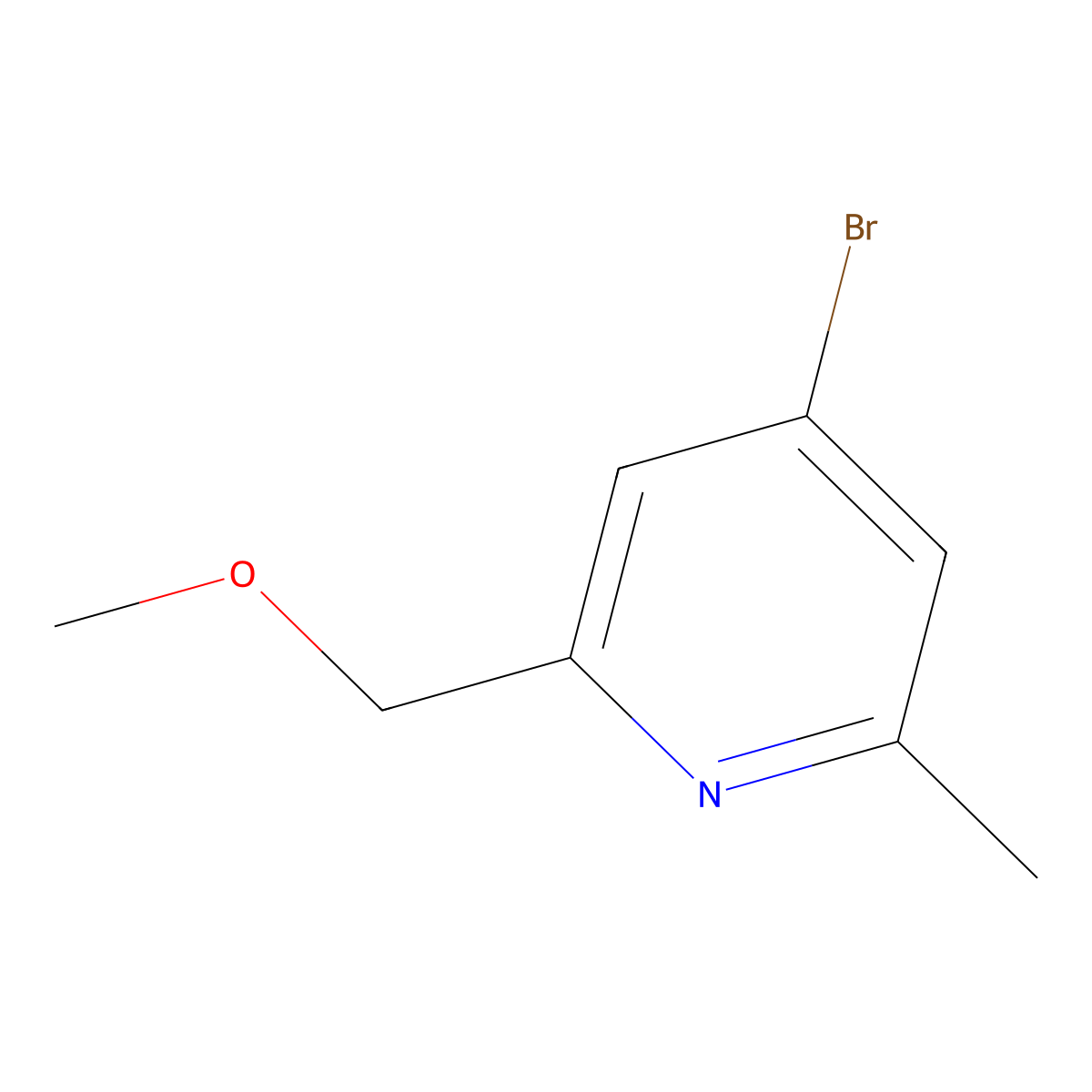 4-Bromo-2-(methoxymethyl)-6-methylpyridine molecular structure, CAS 2410704-38-8