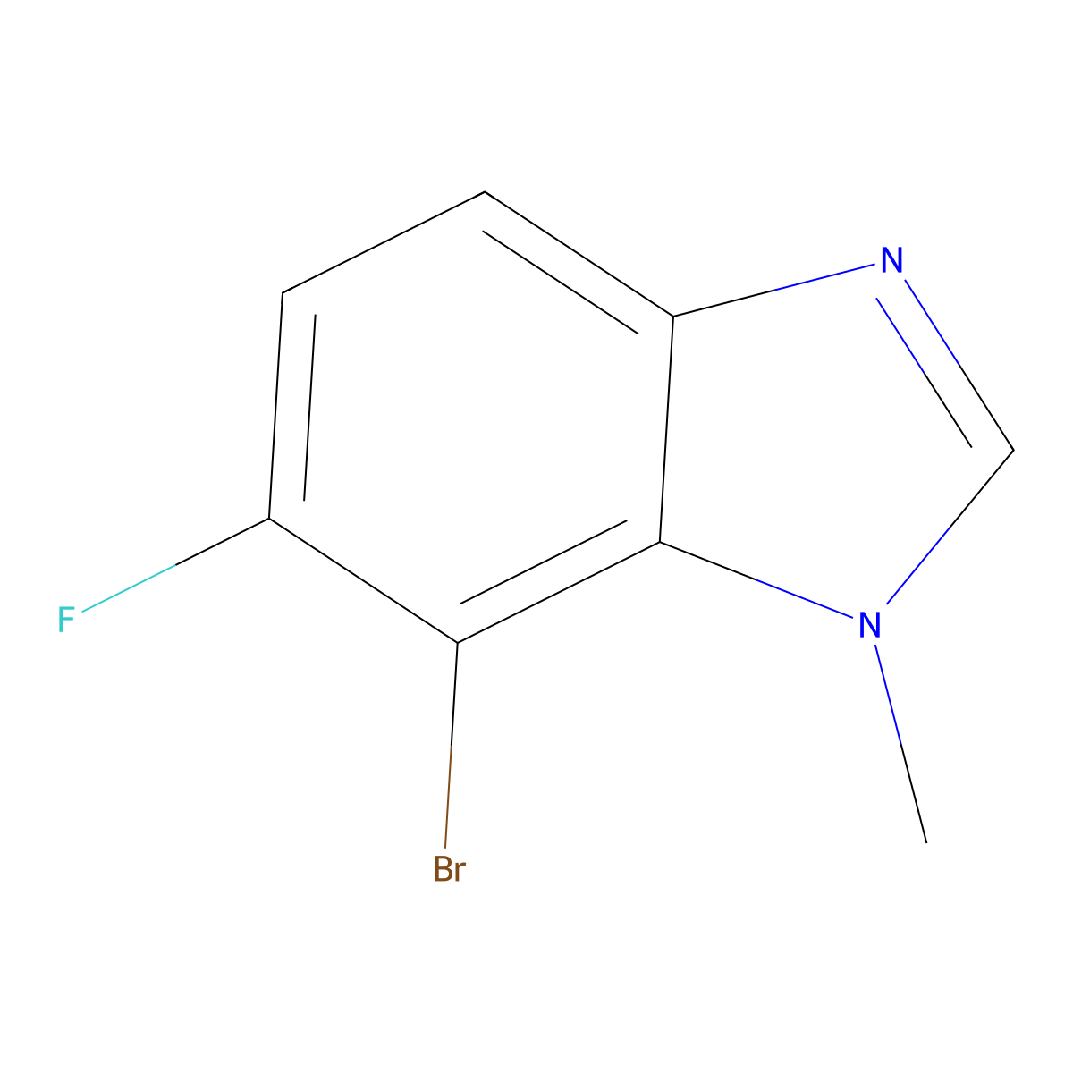 7-Bromo-6-fluoro-1-methyl-1,3-benzodiazole molecular structure, CAS 2410741-83-0