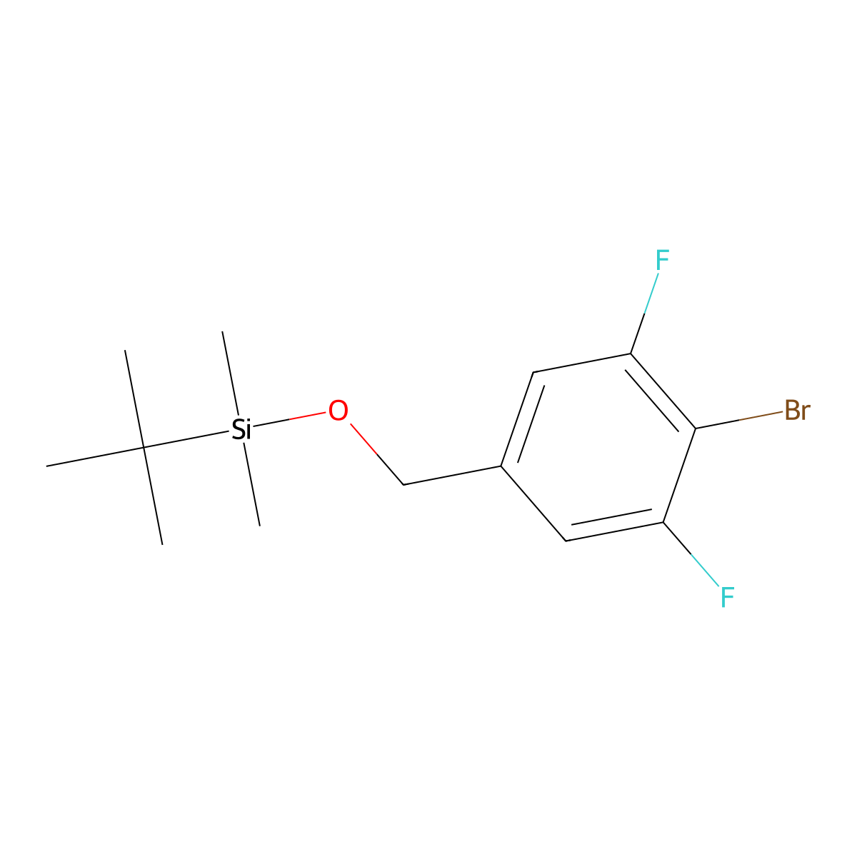 [(4-Bromo-3,5-difluorophenyl)methoxy](tert-butyl)dimethylsilane molecular structure, CAS 2410794-68-0