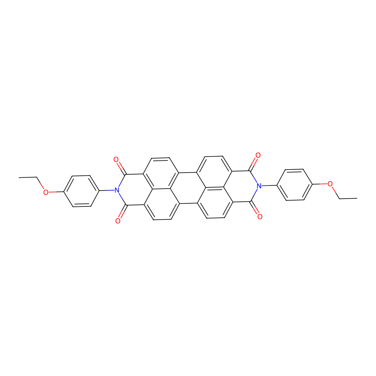 2,9-bis(4-ethoxyphenyl)anthra(2,1,9-def:6,5,10-d'e'f')diisoquinoline-1,3,8,10(2H,9H)-tetrone molecular structure, CAS 24108-89-2