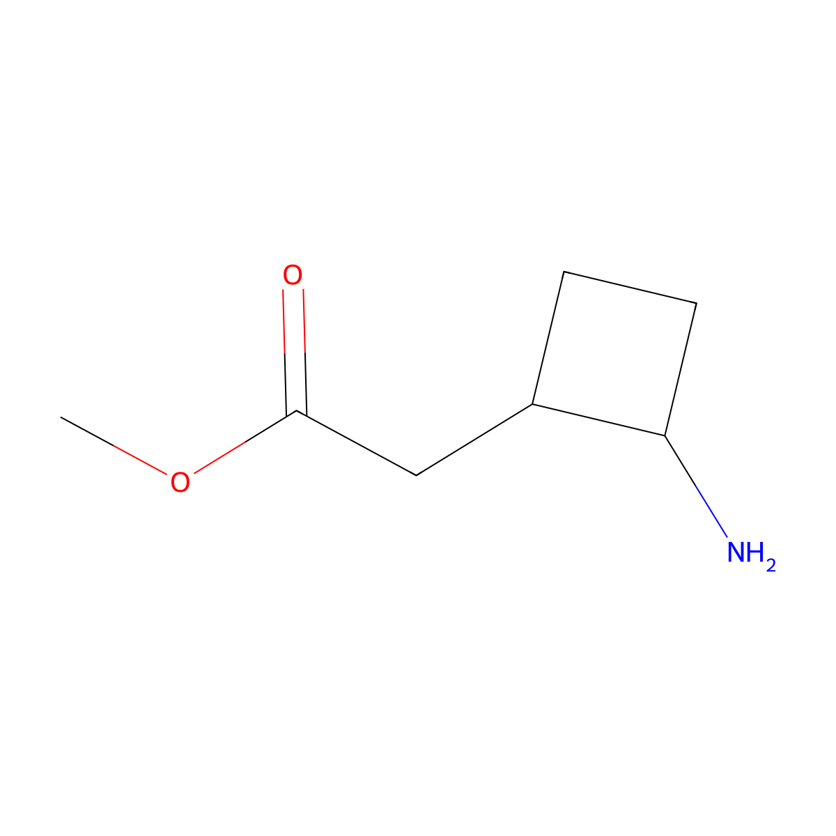Methyl 2-(2-aminocyclobutyl)acetate molecular structure, CAS 2410848-20-1