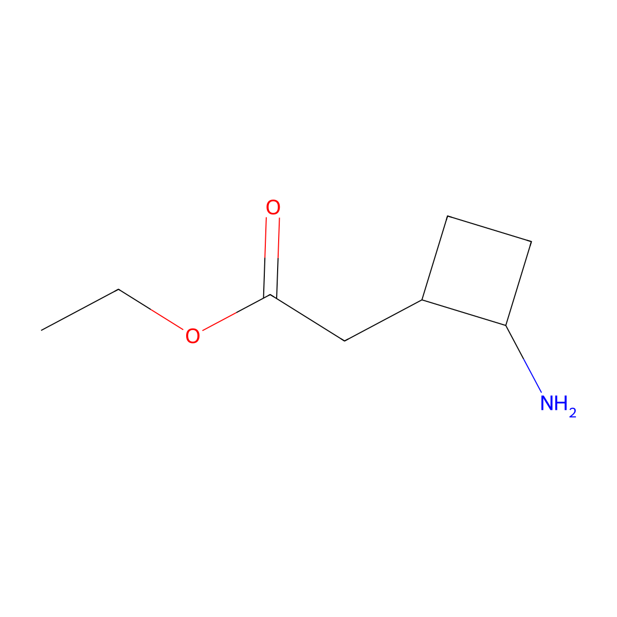 Ethyl 2-(2-aminocyclobutyl)acetate molecular structure, CAS 2410848-56-3