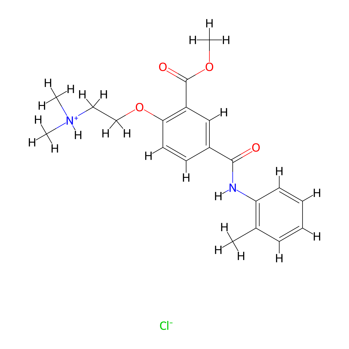 Isophthalanilic acid, 4-(2-(dimethylamino)ethoxy)-2'-methyl-, methyl ester, monohydrochloride molecular structure, CAS 24109-52-2