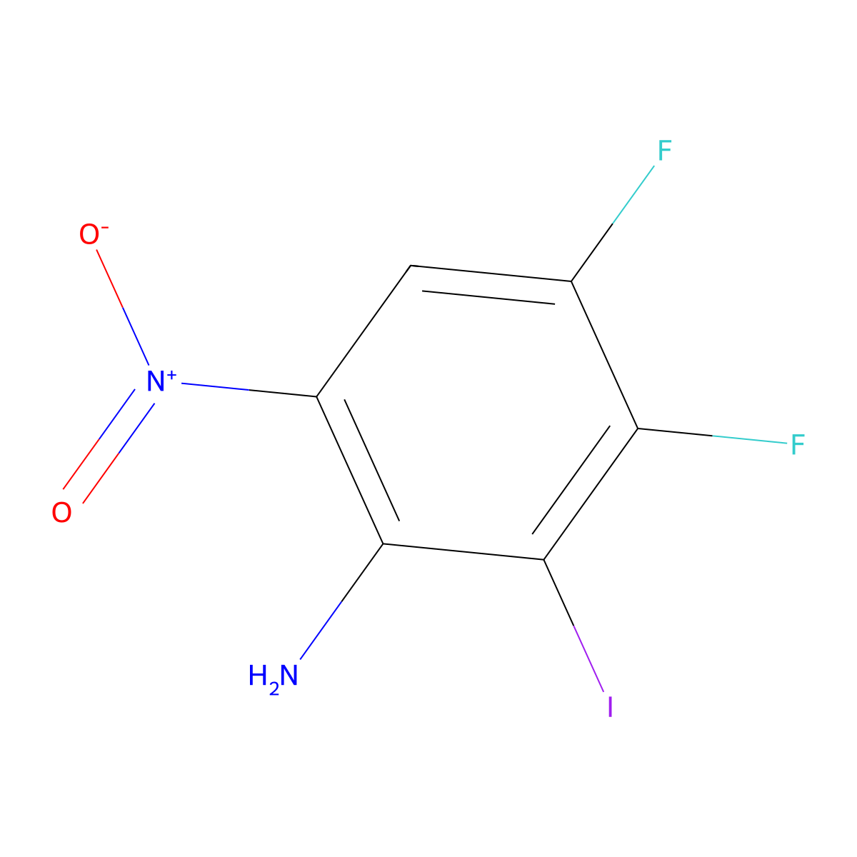 3,4-Difluoro-2-iodo-6-nitroaniline molecular structure, CAS 2410910-47-1