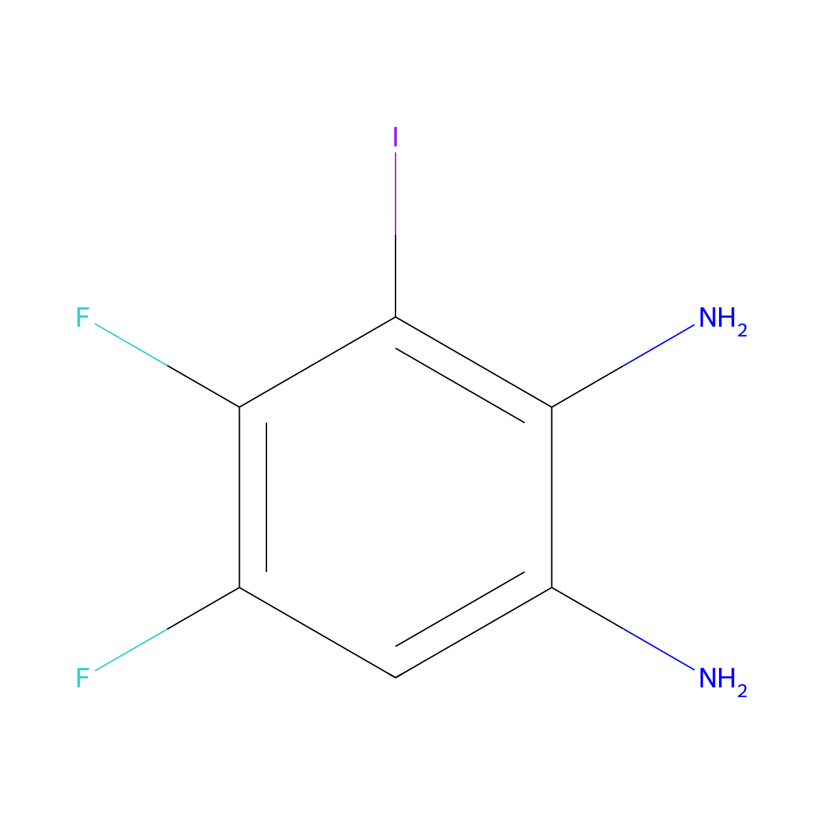 4,5-Difluoro-3-iodobenzene-1,2-diamine molecular structure, CAS 2410910-48-2