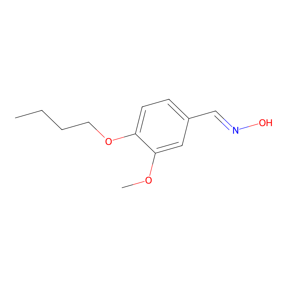 4-Butoxy-3-methoxy-benzaldehyde oxime molecular structure, CAS 2411-34-9