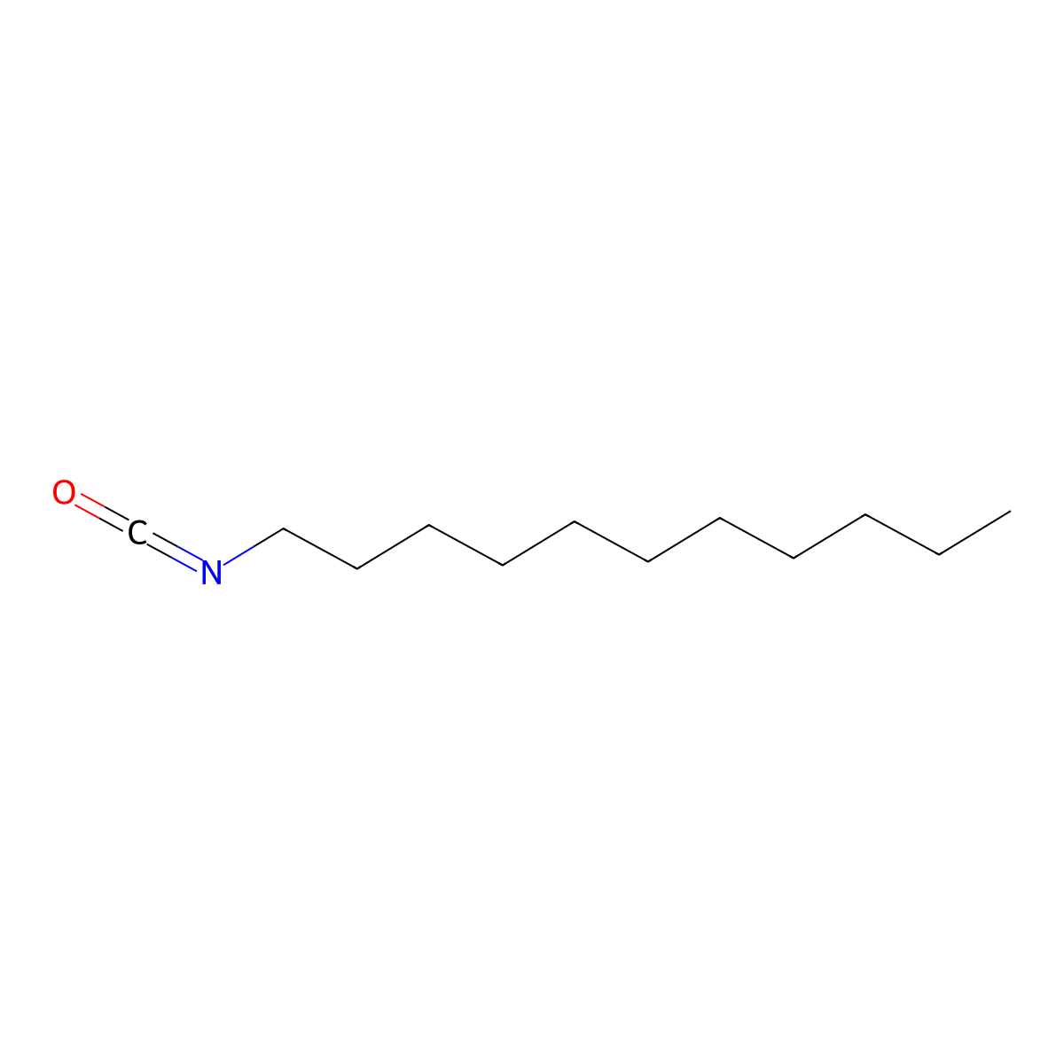 Undecyl isocyanate molecular structure, CAS 2411-58-7