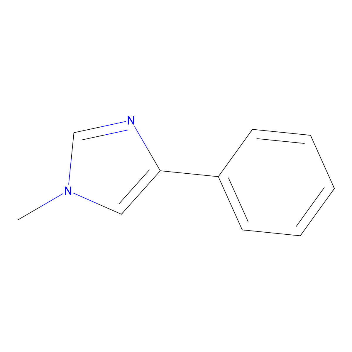 1-methyl-4-phenyl-1H-imidazole molecular structure, CAS 2411-77-0