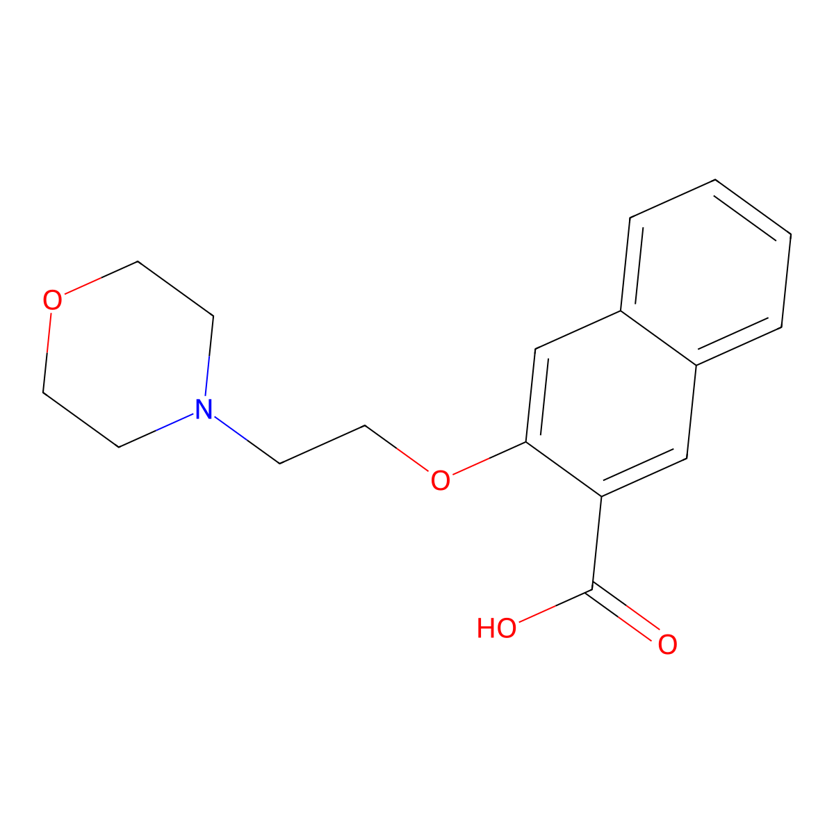 3-[2-(Morpholin-4-yl)ethoxy]naphthalene-2-carboxylic acid molecular structure, CAS 2411005-32-6