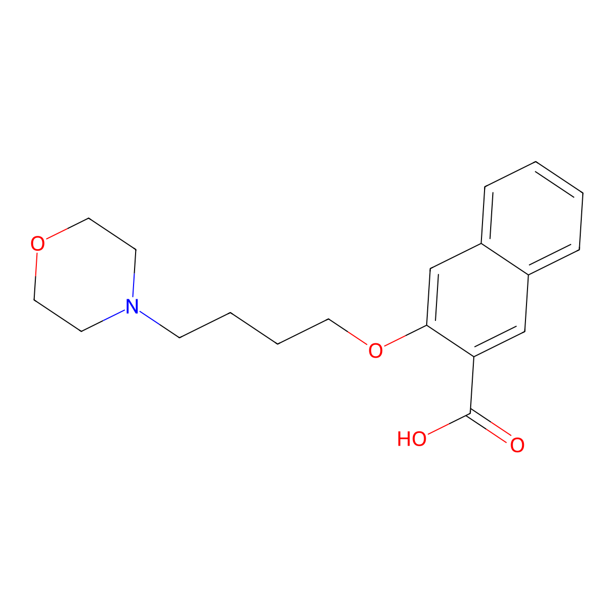 3-[4-(Morpholin-4-yl)butoxy]naphthalene-2-carboxylic acid molecular structure, CAS 2411005-33-7
