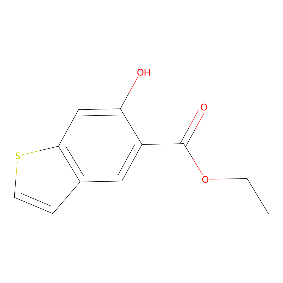 Ethyl 6-hydroxybenzo[b]thiophene-5-carboxylate molecular structure, CAS 2411005-42-8