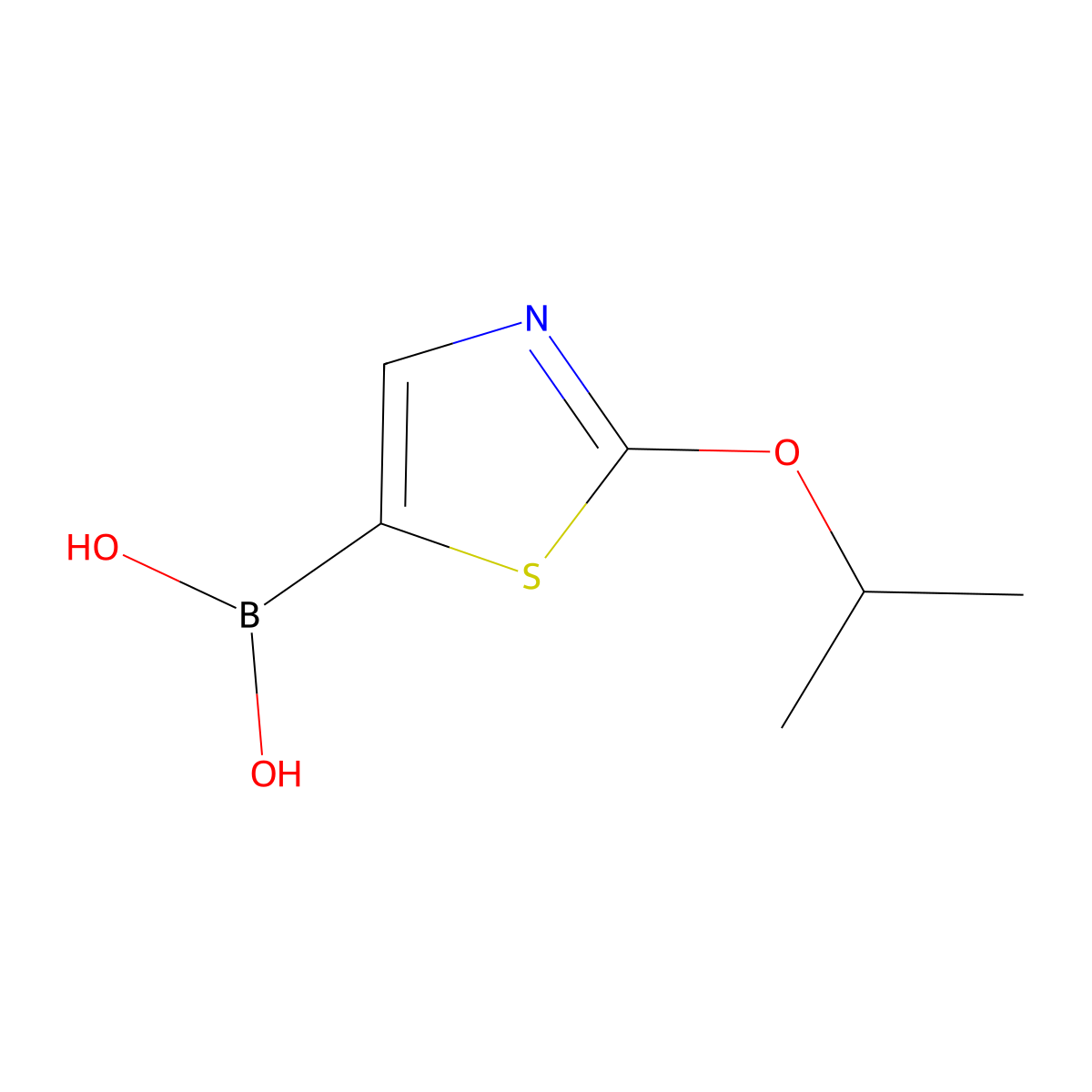 [2-(Propan-2-yloxy)-1,3-thiazol-5-yl]boronic acid molecular structure, CAS 2411063-79-9