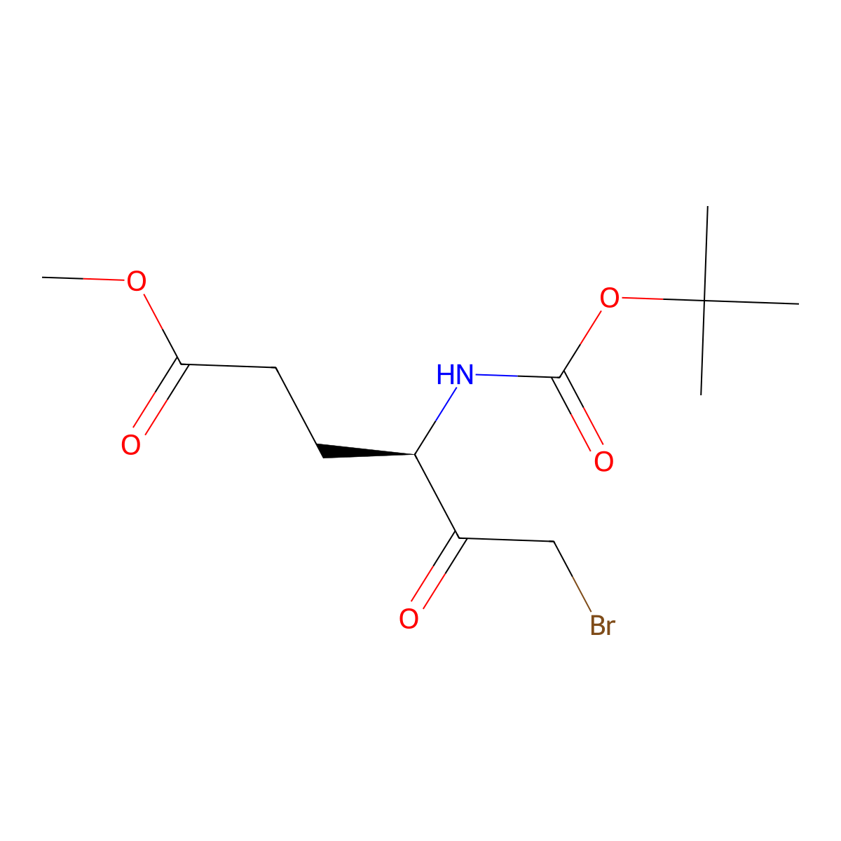methyl (4R)-6-bromo-4-(((tert-butoxy)carbonyl)amino)-5-oxohexanoate molecular structure, CAS 2411177-22-3