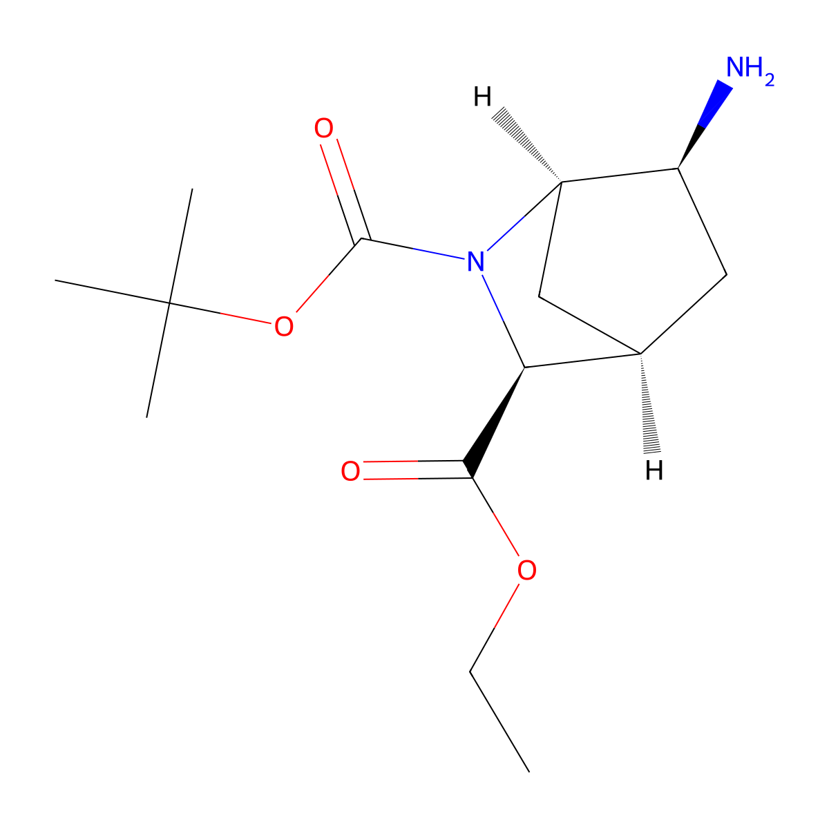 rac-2-tert-butyl 3-ethyl (1R,3S,4R,6S)-6-amino-2-azabicyclo[2.2.1]heptane-2,3-dicarboxylate molecular structure, CAS 2411177-87-0