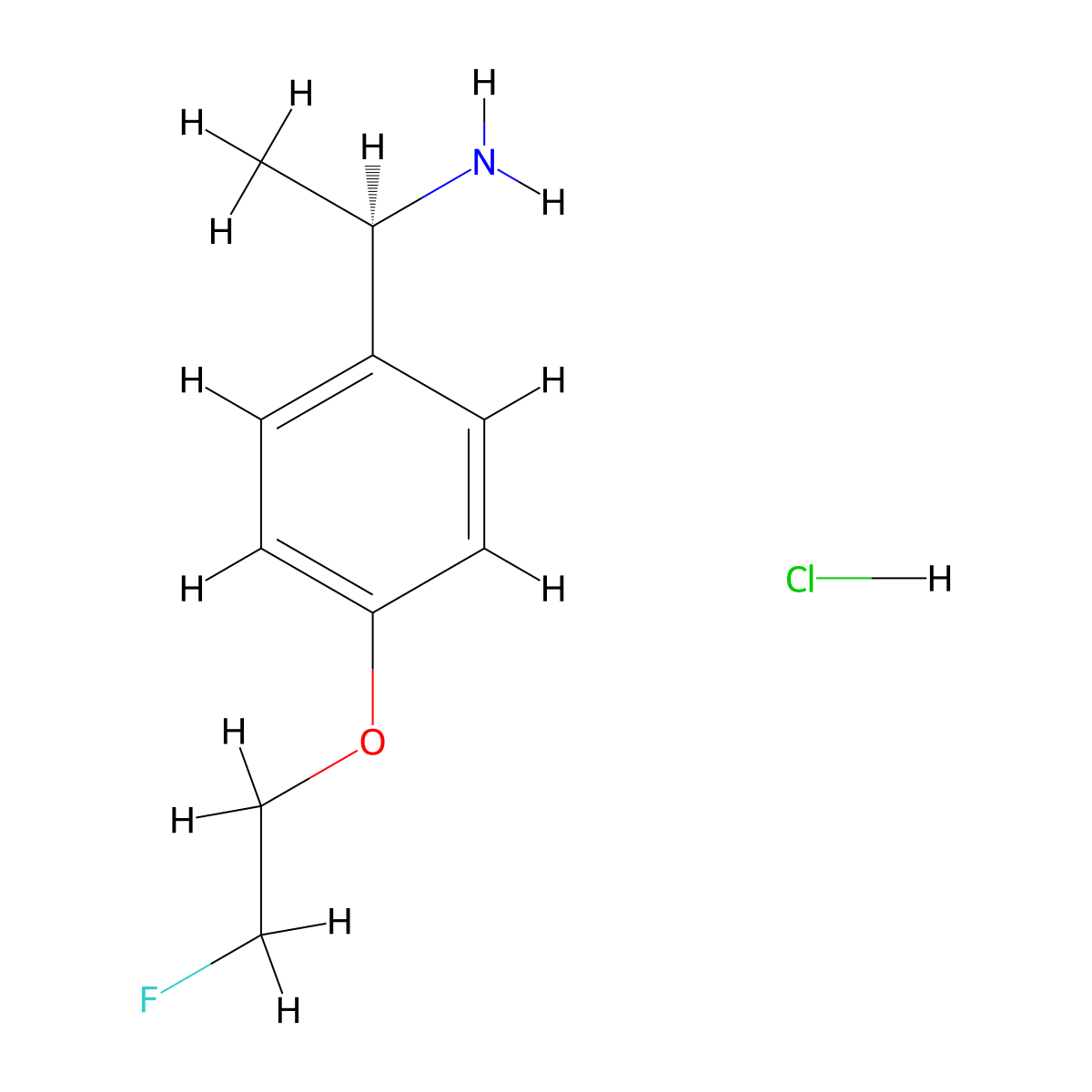 (1R)-1-[4-(2-fluoroethoxy)phenyl]ethan-1-amine hydrochloride molecular structure, CAS 2411177-97-2