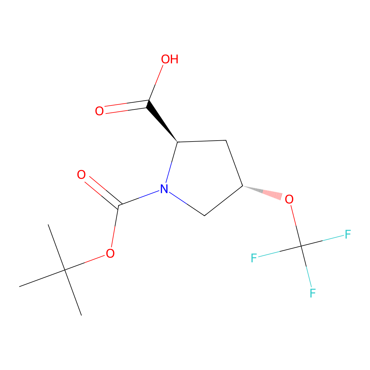 (2R,4S)-1-Boc-4-(trifluoromethoxy)pyrrolidine-2-carboxylic Acid molecular structure, CAS 2411178-07-7