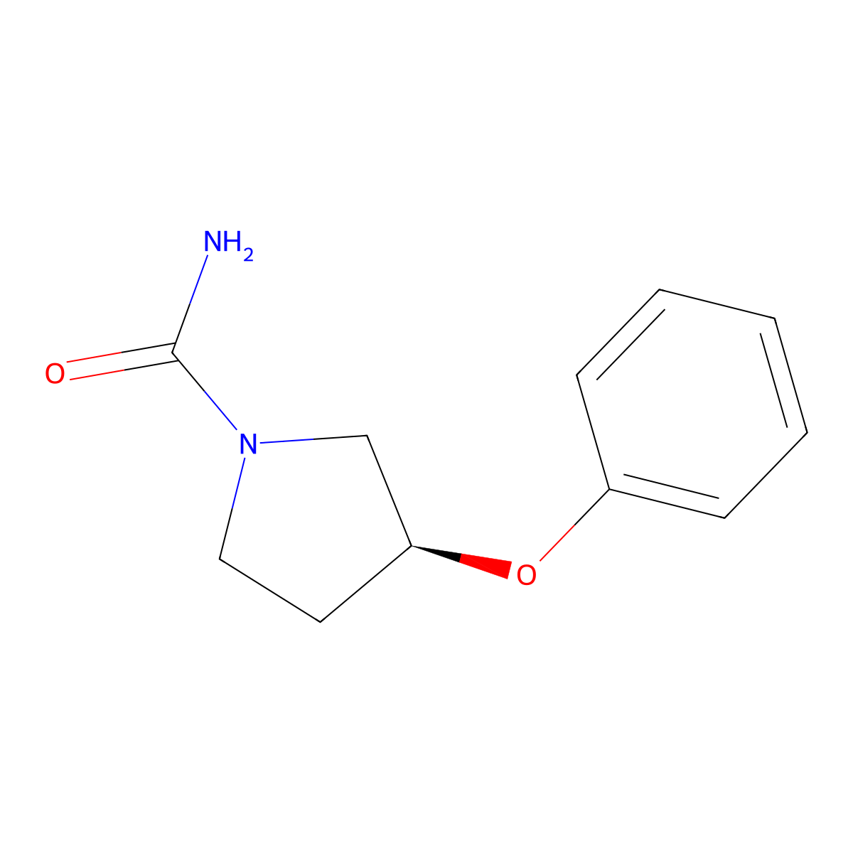 (3S)-3-Phenoxypyrrolidine-1-carboxamide molecular structure, CAS 2411178-16-8