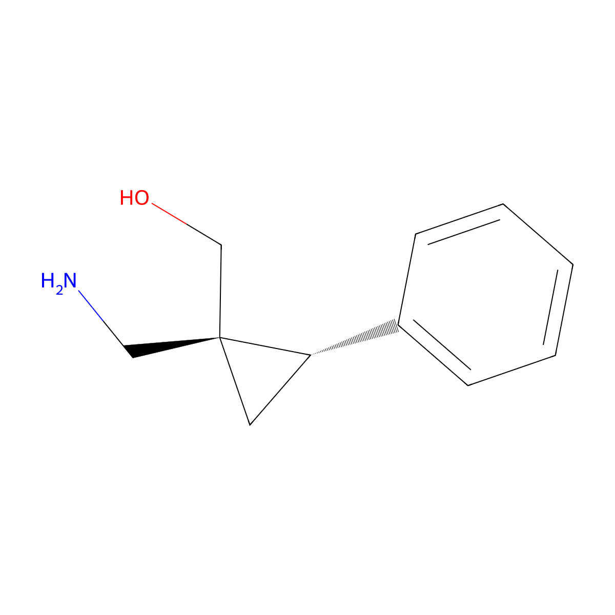 rac-[(1R,2R)-1-(aminomethyl)-2-phenylcyclopropyl]methanol molecular structure, CAS 2411178-59-9