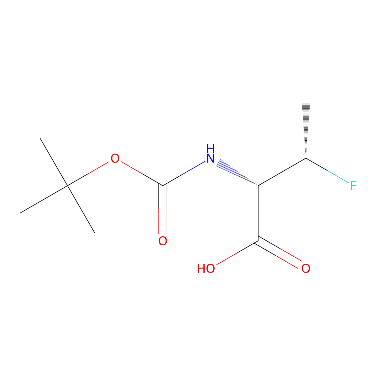 (2S,3S)-2-{[(tert-butoxy)carbonyl]amino}-3-fluorobutanoicacid molecular structure, CAS 2411178-66-8
