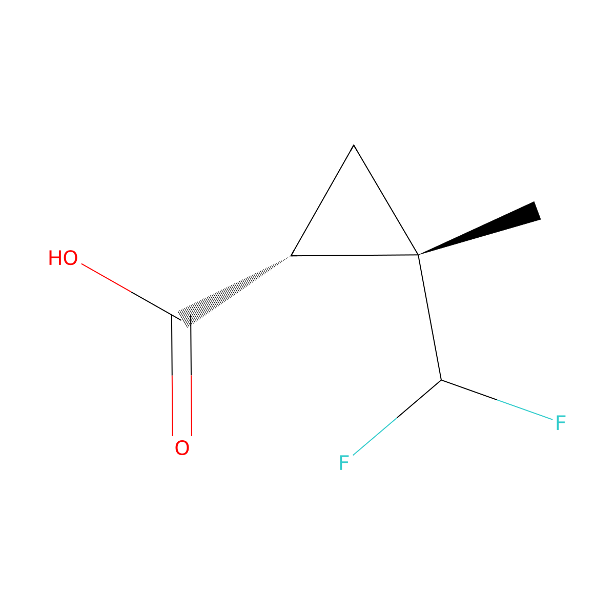 rac-(1R,2S)-2-(difluoromethyl)-2-methylcyclopropane-1-carboxylic acid molecular structure, CAS 2411178-78-2