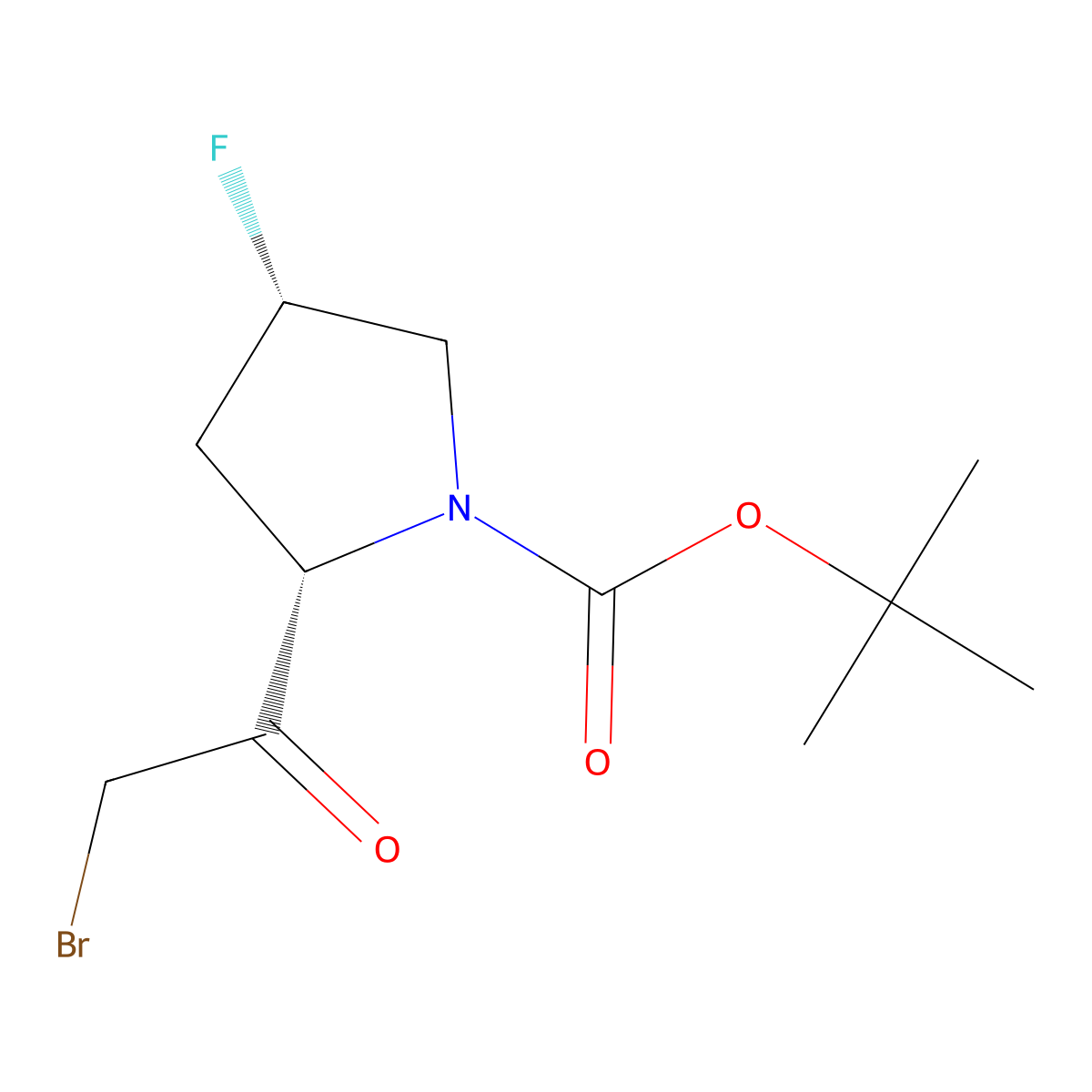 tert-butyl (2S,4S)-2-(2-bromoacetyl)-4-fluoropyrrolidine-1-carboxylate molecular structure, CAS 2411178-85-1