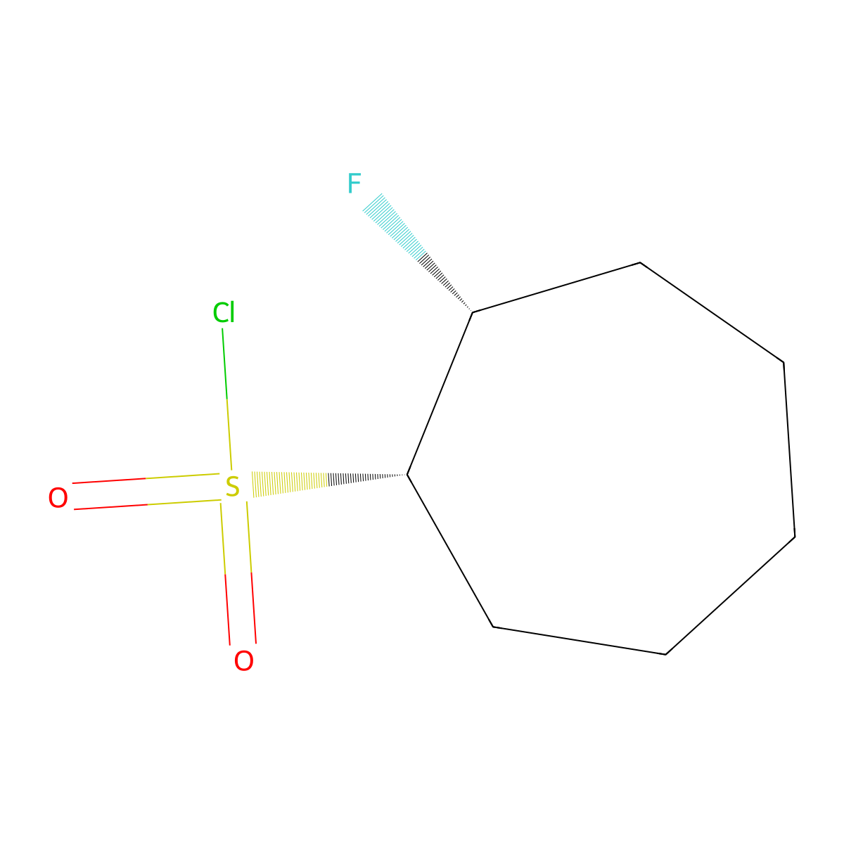 (1S,2R)-2-Fluorocycloheptane-1-sulfonyl chloride molecular structure, CAS 2411178-88-4