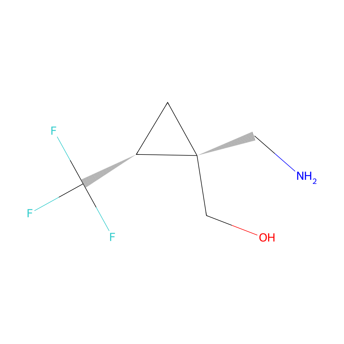 rac-[(1R,2R)-1-(aminomethyl)-2-(trifluoromethyl)cyclopropyl]methanol molecular structure, CAS 2411178-93-1