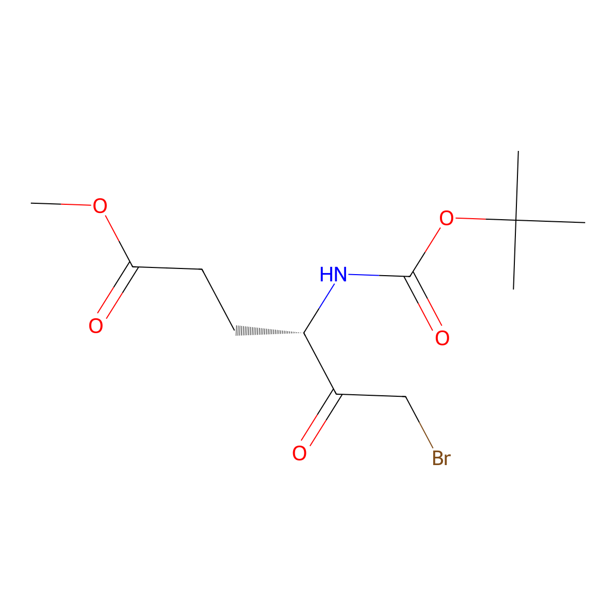 methyl (4S)-6-bromo-4-(((tert-butoxy)carbonyl)amino)-5-oxohexanoate molecular structure, CAS 2411179-46-7