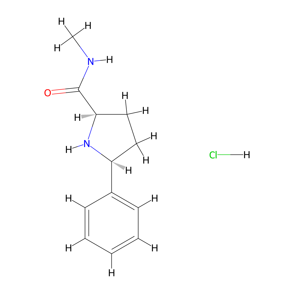(2R,5S)-N-methyl-5-phenylpyrrolidine-2-carboxamide hydrochloride molecular structure, CAS 2411179-61-6