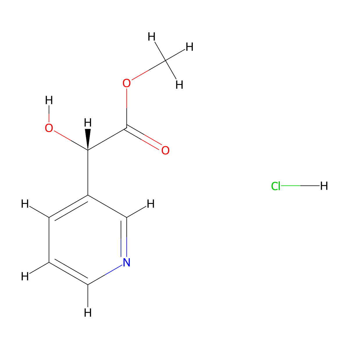 Methyl (2S)-2-hydroxy-2-pyridin-3-ylacetate;hydrochloride molecular structure, CAS 2411180-10-2