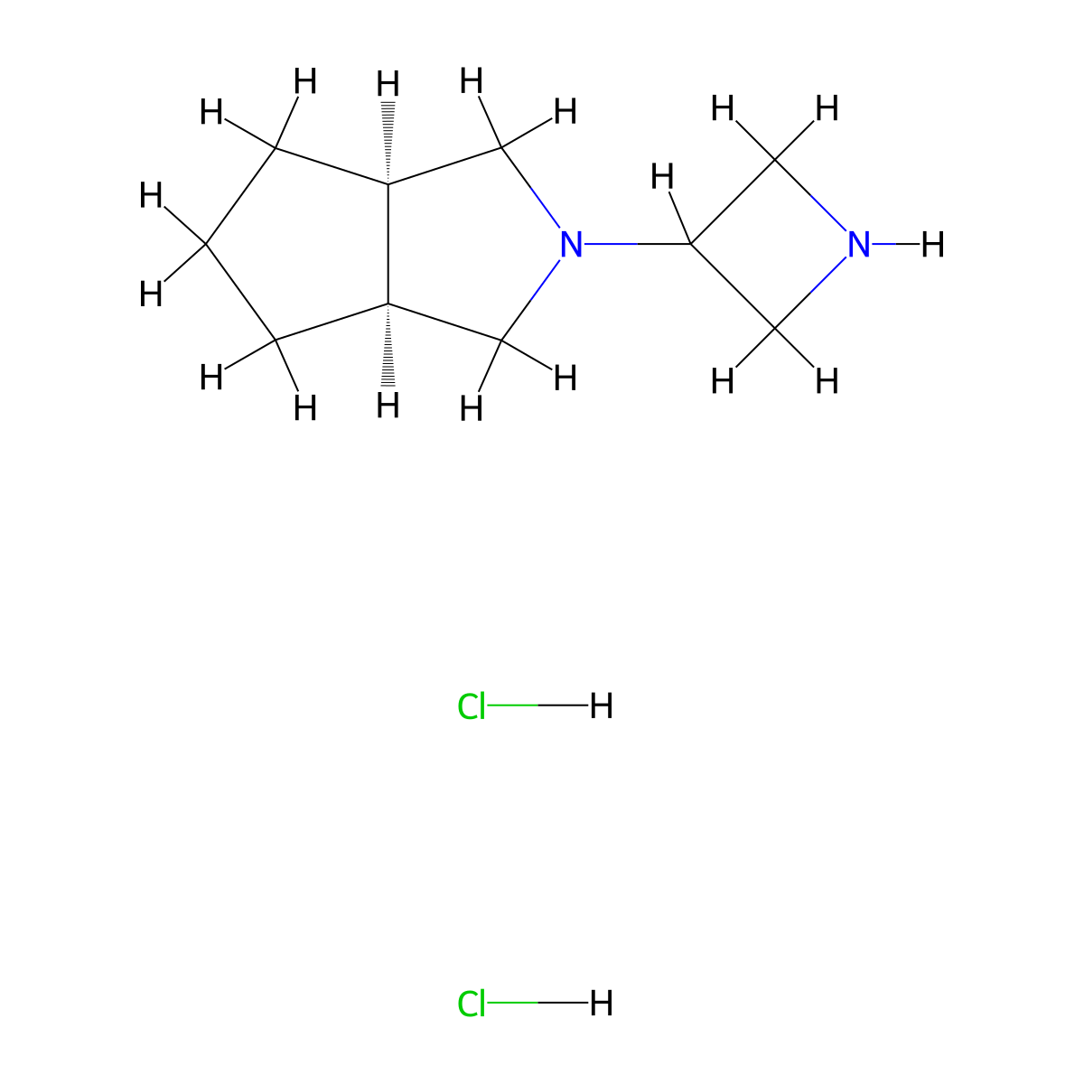 3-[(3aR,6aS)-octahydrocyclopenta[c]pyrrol-2-yl]azetidinedihydrochloride molecular structure, CAS 2411180-27-1