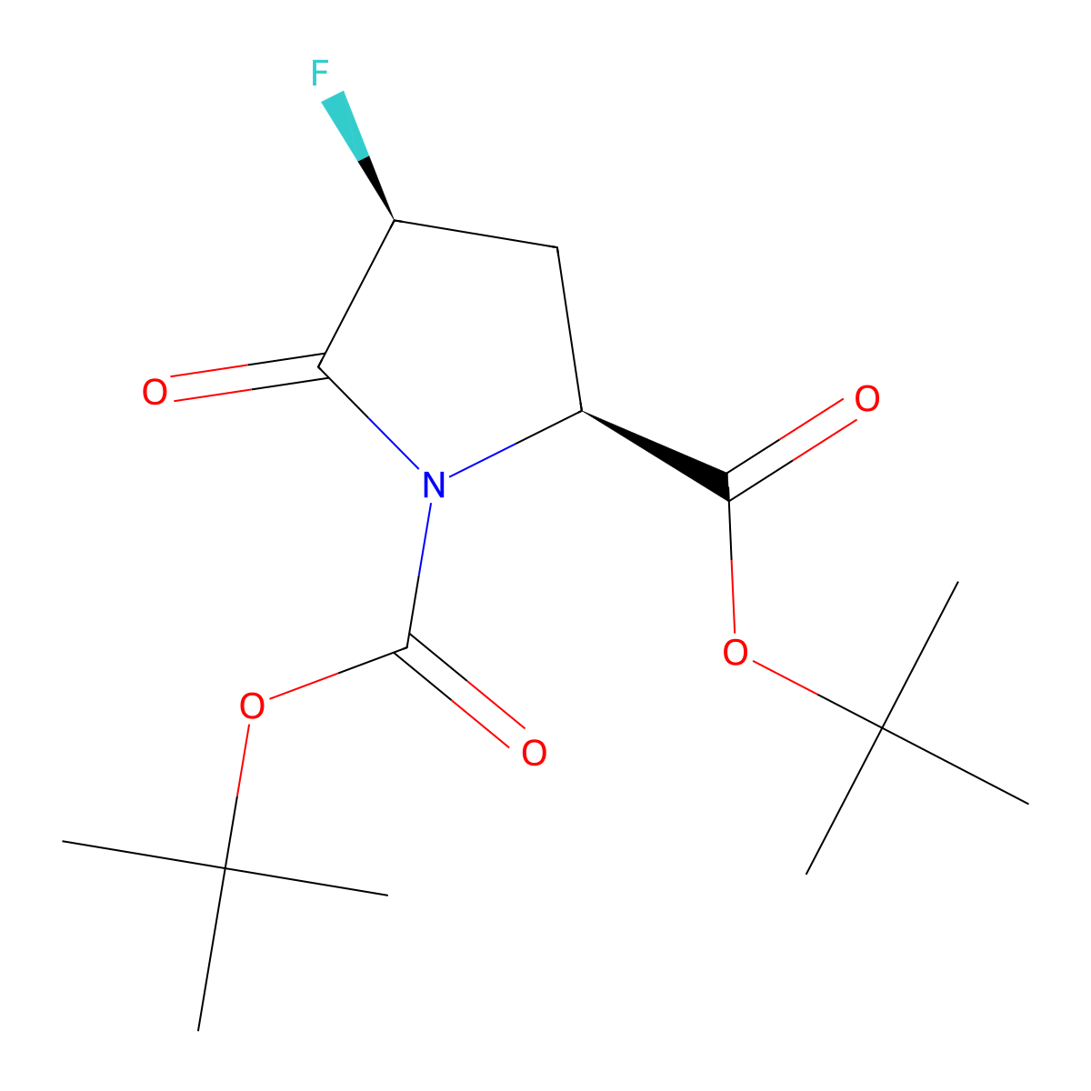1,2-di-tert-butyl (2S,4S)-4-fluoro-5-oxopyrrolidine-1,2-dicarboxylate molecular structure, CAS 2411180-79-3